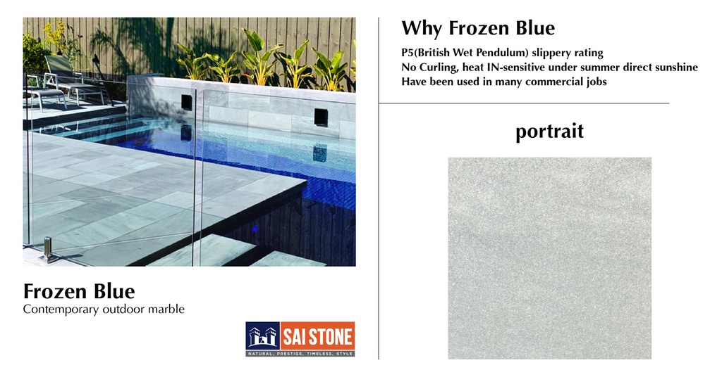Frozen Blue Paver 800x400x20 Sandblasted