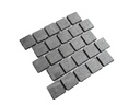 [PAAGCobbleOnMesh909020FL] Paver Ash Grey Cobbles On Mesh 90x90x20 Flamed( 540x490x20mm )