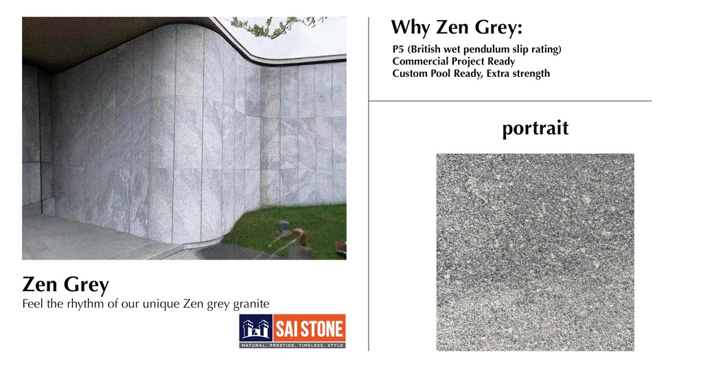 Coping Zen Grey 600x400x30 Bevelled Flamed