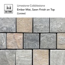 Ember Mist Quartz, cobble,100X100X18-22MM, Top Split &amp; sides tumbled