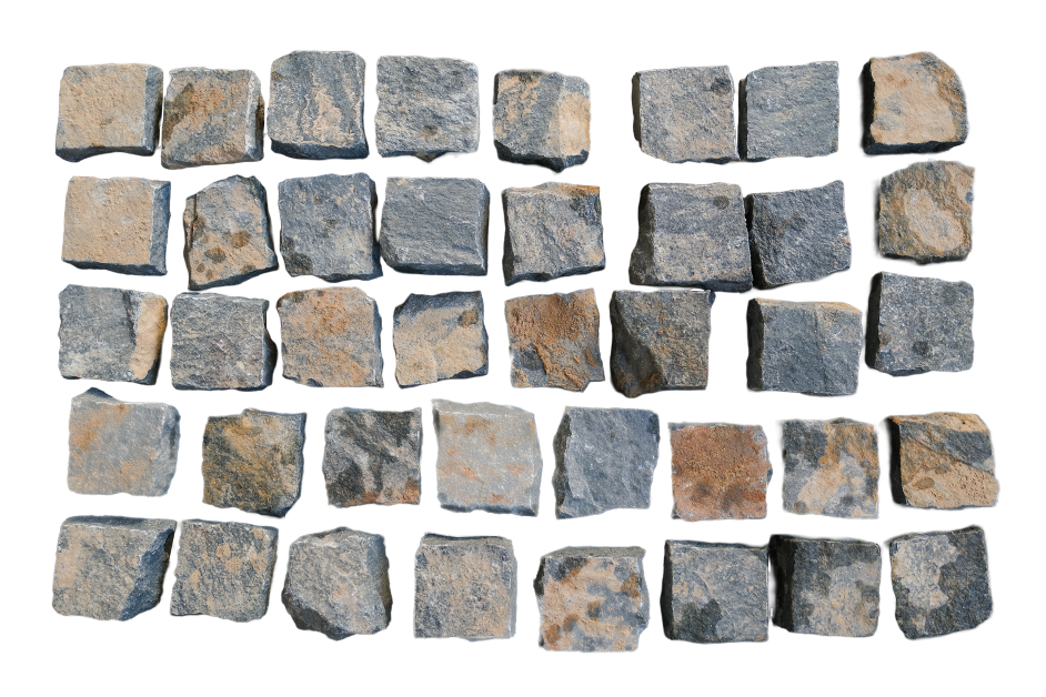 Queensland Porphyry Grey,  cobble stone , 90x90x40-70mm